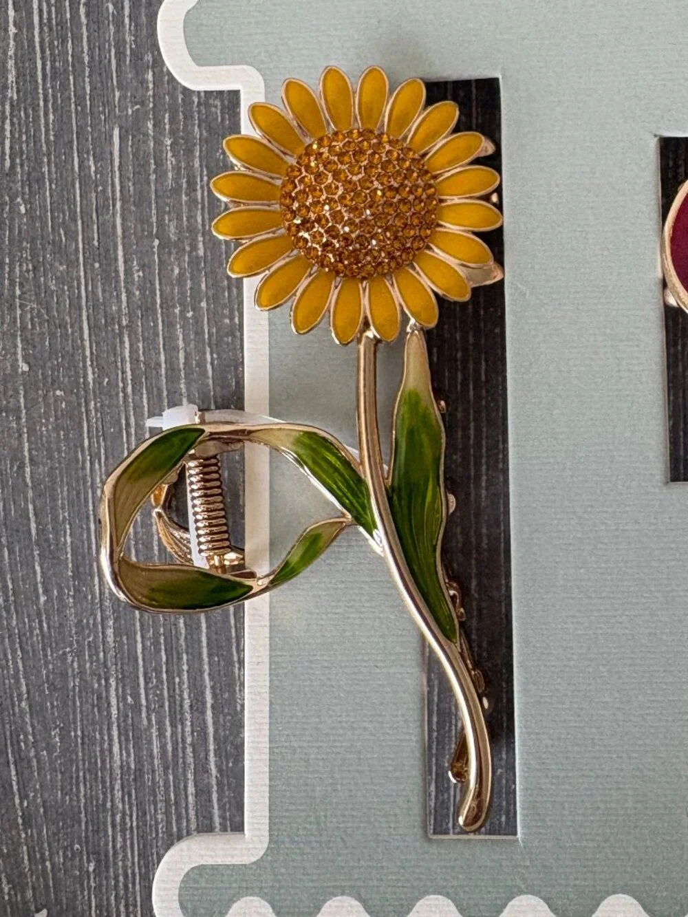 NWT - Sunday State Metal Hair Clip - Set of 2 - Sunflower and Mauve Calla Lily